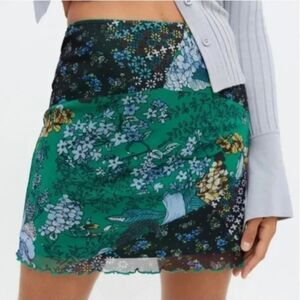 Urban Outfitters Floral Patchwork Print Mesh Mini Skirt Size M